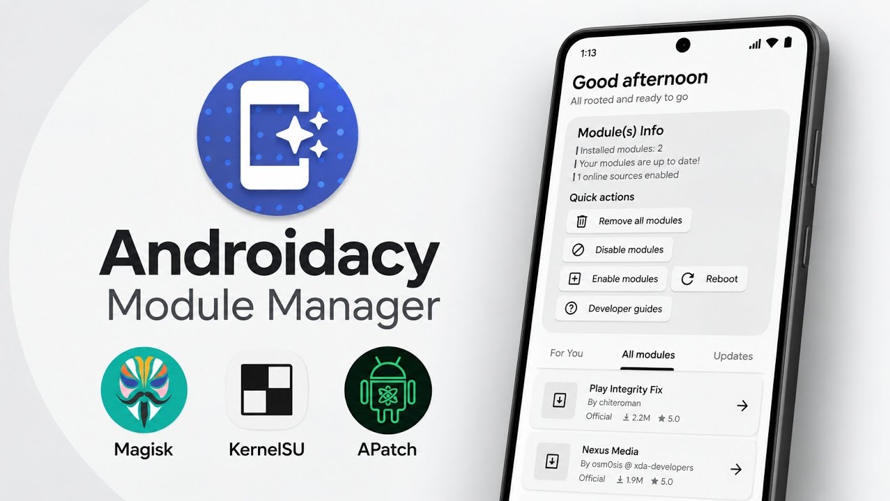 Androidacy Module Manager: Discover and Manage Magisk, KernelSU & APatch Modules