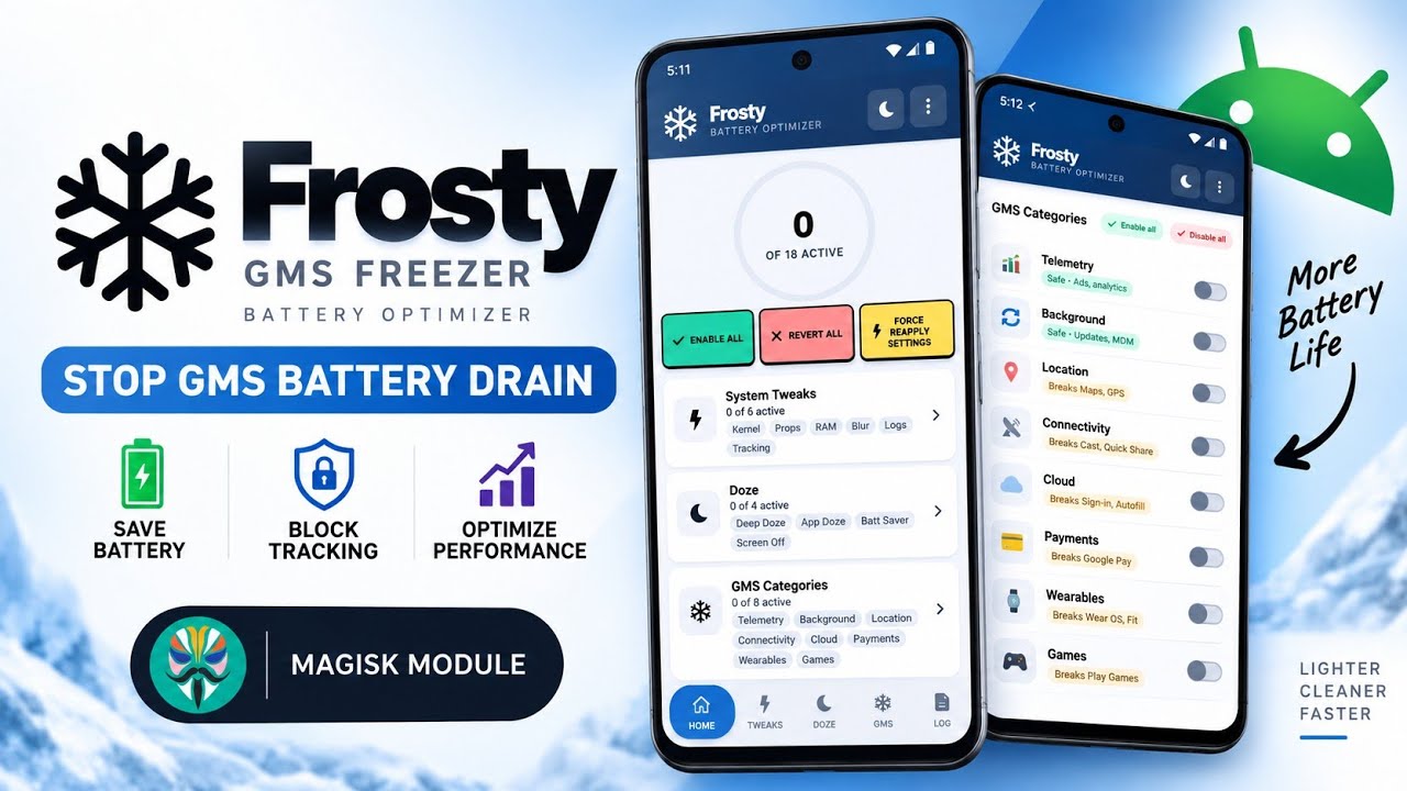 Frosty Magisk Module: Freeze Google Play Services to Reduce Android Battery Drain