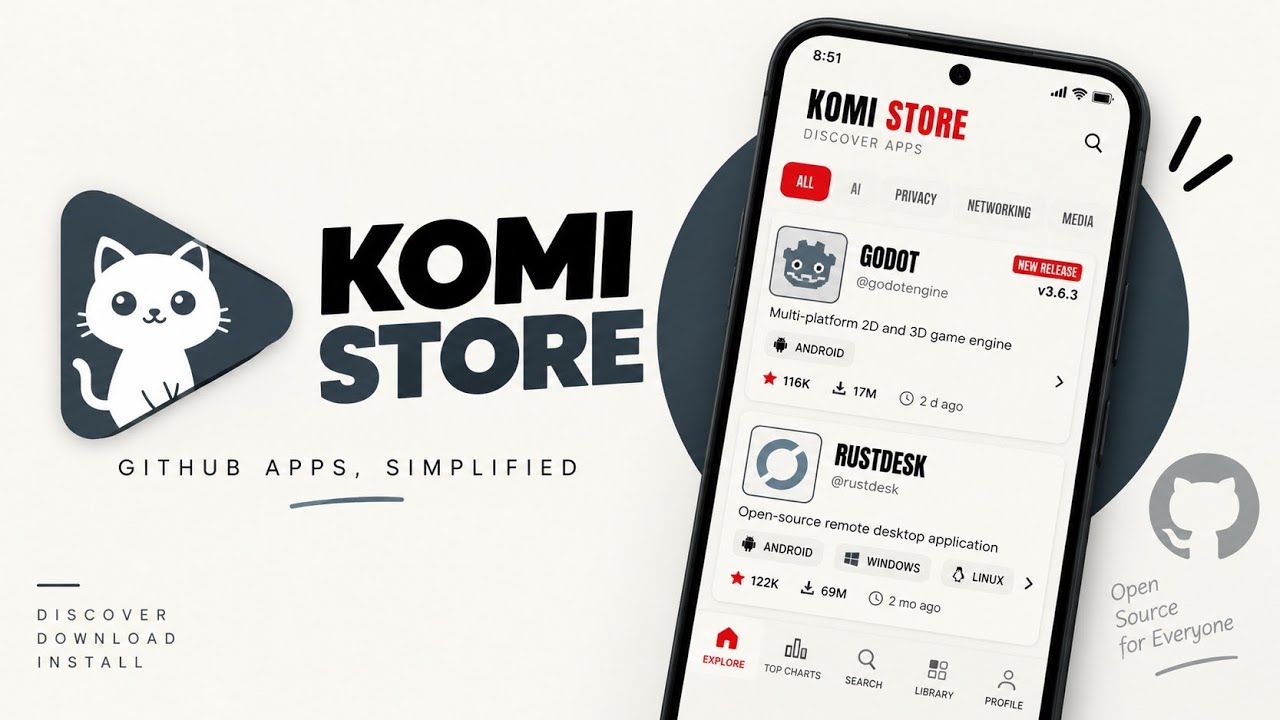 Komi Store: Discover, Download, and Install GitHub Apps Easily on Android