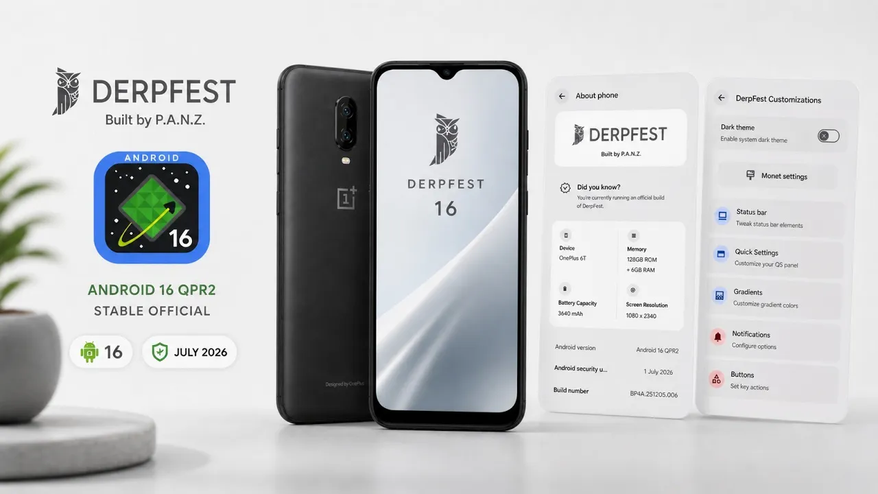 DerpFest 16 Stable on OnePlus 6T: How to Update Without Wiping Your Data