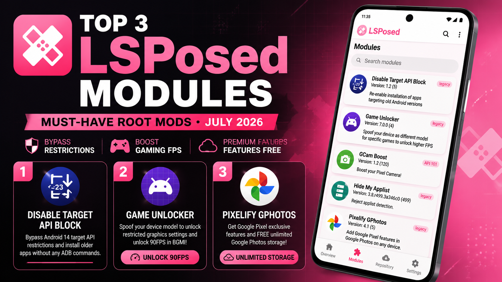 Top 3 Essential LSPosed Modules for Android Customization in July 2026